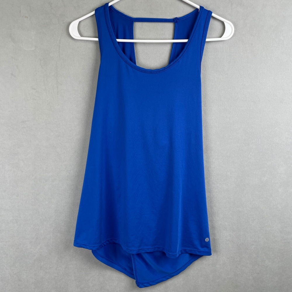 Layer 8 Royal Blue Open Crossover Back Activewear Gym Yoga Ventilated Tank Top S